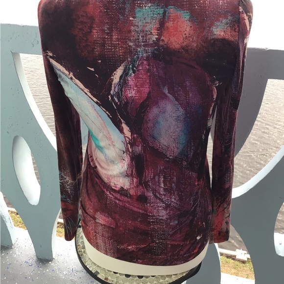 Piazza Sempione Long Sleeve Graphic Dress Shirt Made in Italy - Picture 2 of 6